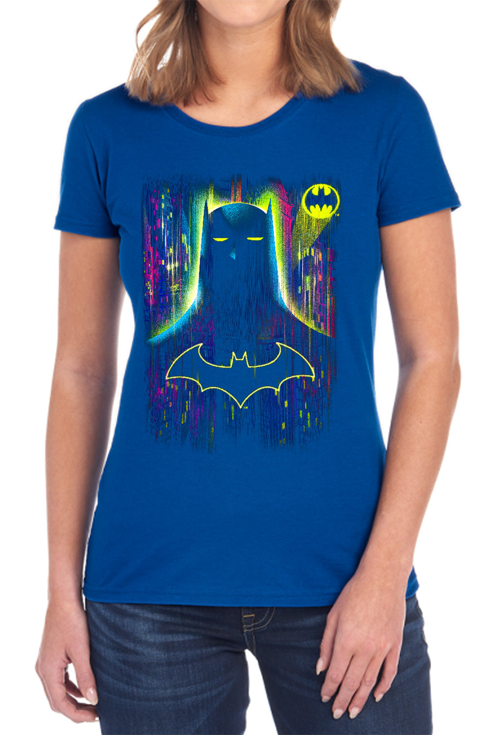 Batman Comics Knight Lights Women's 18/1 Cotton Short-Sleeve T-Shirt
