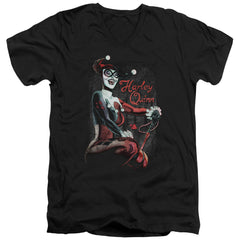 Batman Comics Laugh It Up Men's 30/1 Cotton Slim V-Neck T-Shirt