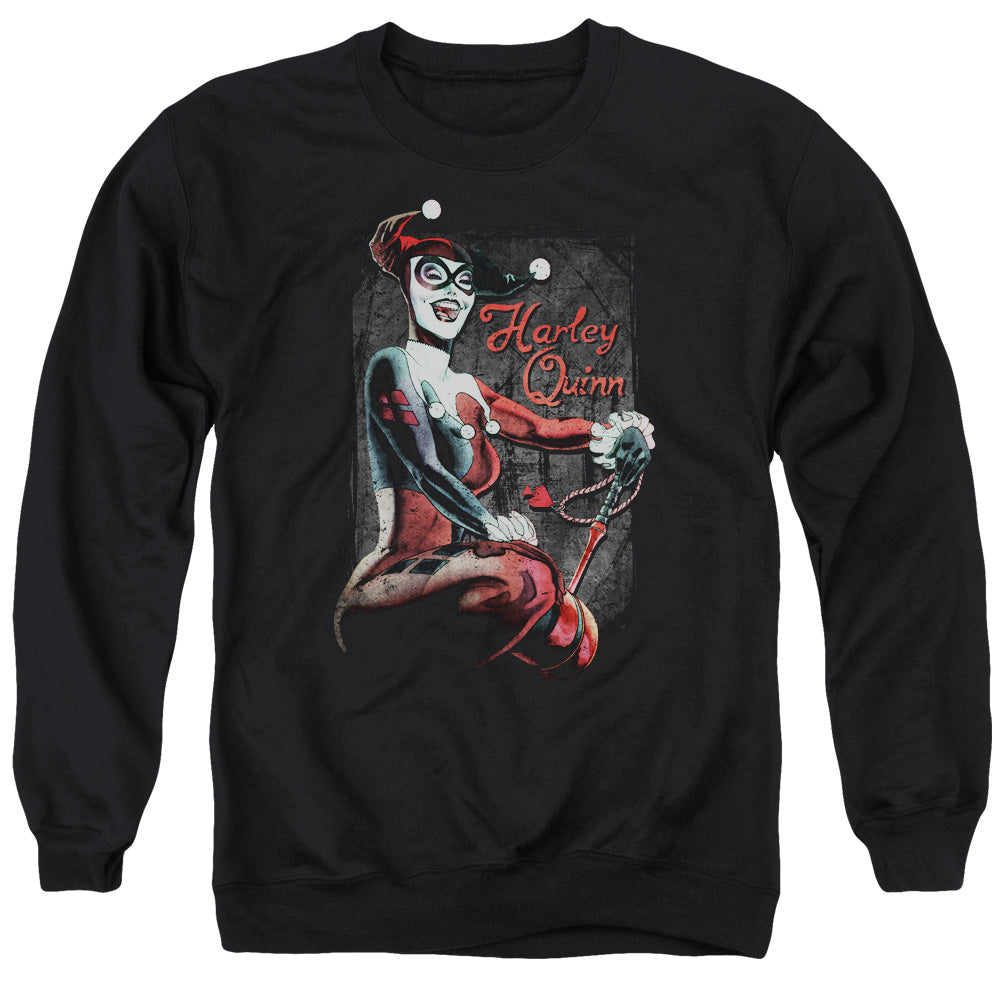 Batman Comics Laugh It Up Men's Crewneck 50 50 Poly Long-Sleeve T-Shirt