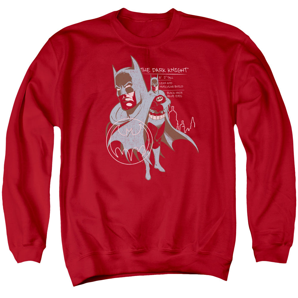 Batman Comics Lean And Muscular Men's Crewneck 50 50 Poly Long-Sleeve T-Shirt