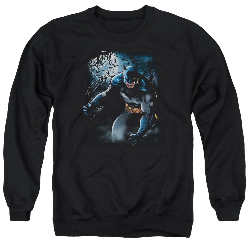 Batman Comics Light Of The Moon Men's Crewneck 50 50 Poly Long-Sleeve T-Shirt