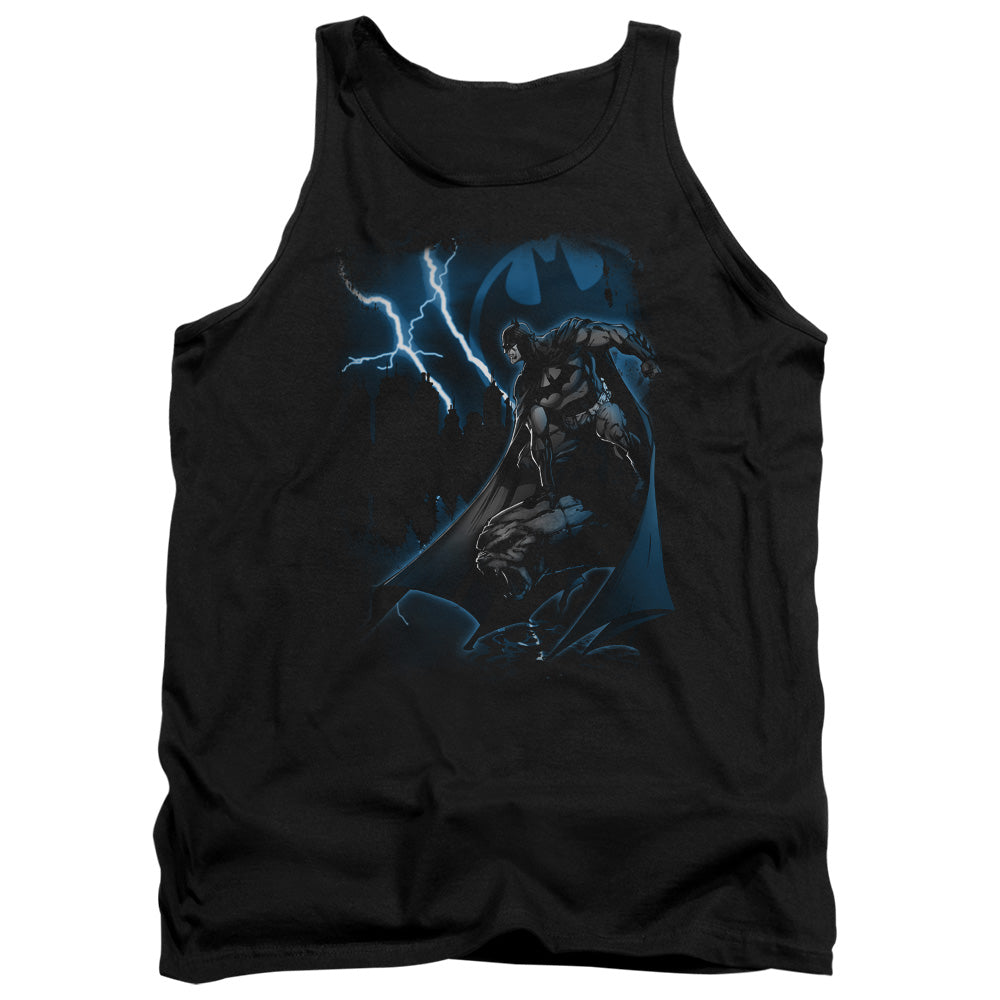 Batman Comics Lightning Strikes Men's 18/1 Cotton Tank Top