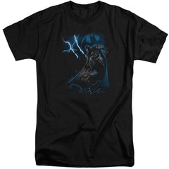 Batman Comics Lightning Strikes Men's 18/1 Tall Cotton Short-Sleeve T-Shirt