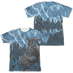 Batman Comics Lightning Strikes Men's Regular Fit Poly Cotton Short-Sleeve T-Shirt