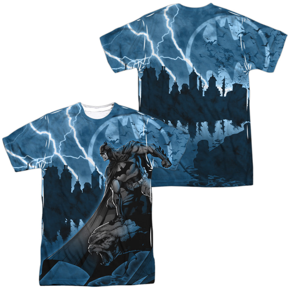 Batman Comics Lightning Strikes Men's Regular Fit Polyester Short-Sleeve T-Shirt