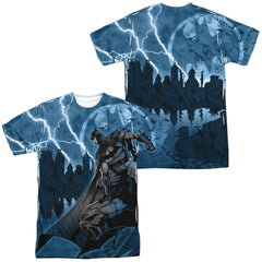 Batman Comics Lightning Strikes Men's Regular Fit Polyester Short-Sleeve T-Shirt