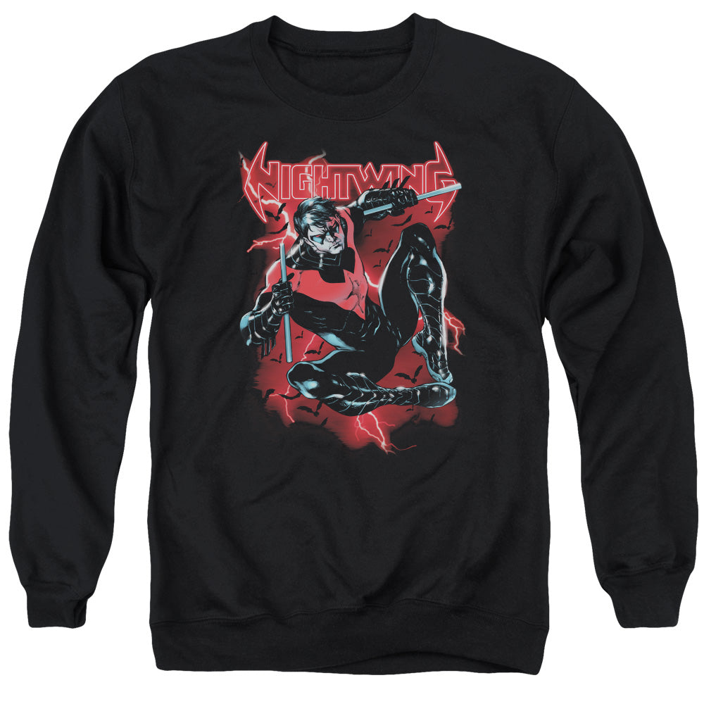 Batman Comics Lightwing Men's Crewneck 50 50 Poly Long-Sleeve T-Shirt