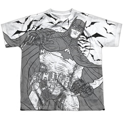 Batman Comics Liney Sub Youth Regular Fit Poly Short-Sleeve T-Shirt