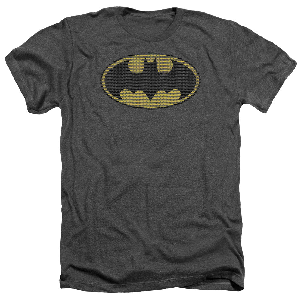 Batman Comics Little Logos Men's 30/1 Heather 60 40 Poly Short-Sleeve T-Shirt