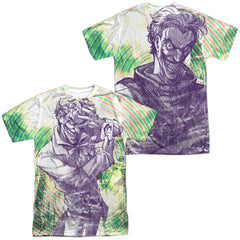 Batman Comics Mad Mad Swirl (Front/Back Print) Men's Regular Fit Polyester Short-Sleeve T-Shirt