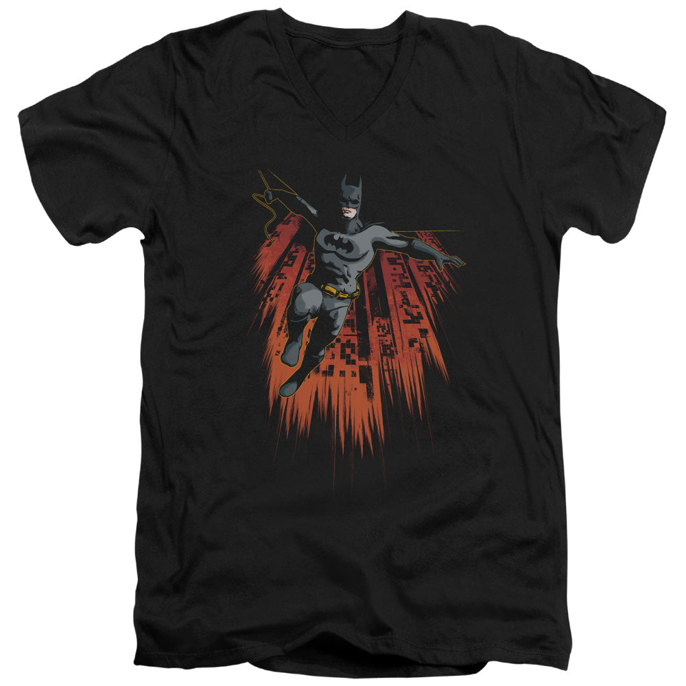 Batman Comics Majestic Men's 30/1 Cotton Slim V-Neck T-Shirt