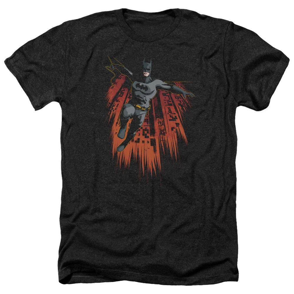 Batman Comics Majestic Men's 30/1 Heather 60 40 Poly Short-Sleeve T-Shirt