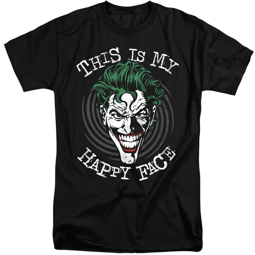 Batman Comics Maniacal Spiral Men's 18/1 Tall Cotton Short-Sleeve T-Shirt
