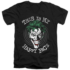 Batman Comics Maniacal Spiral Men's 30/1 Cotton Slim V-Neck T-Shirt