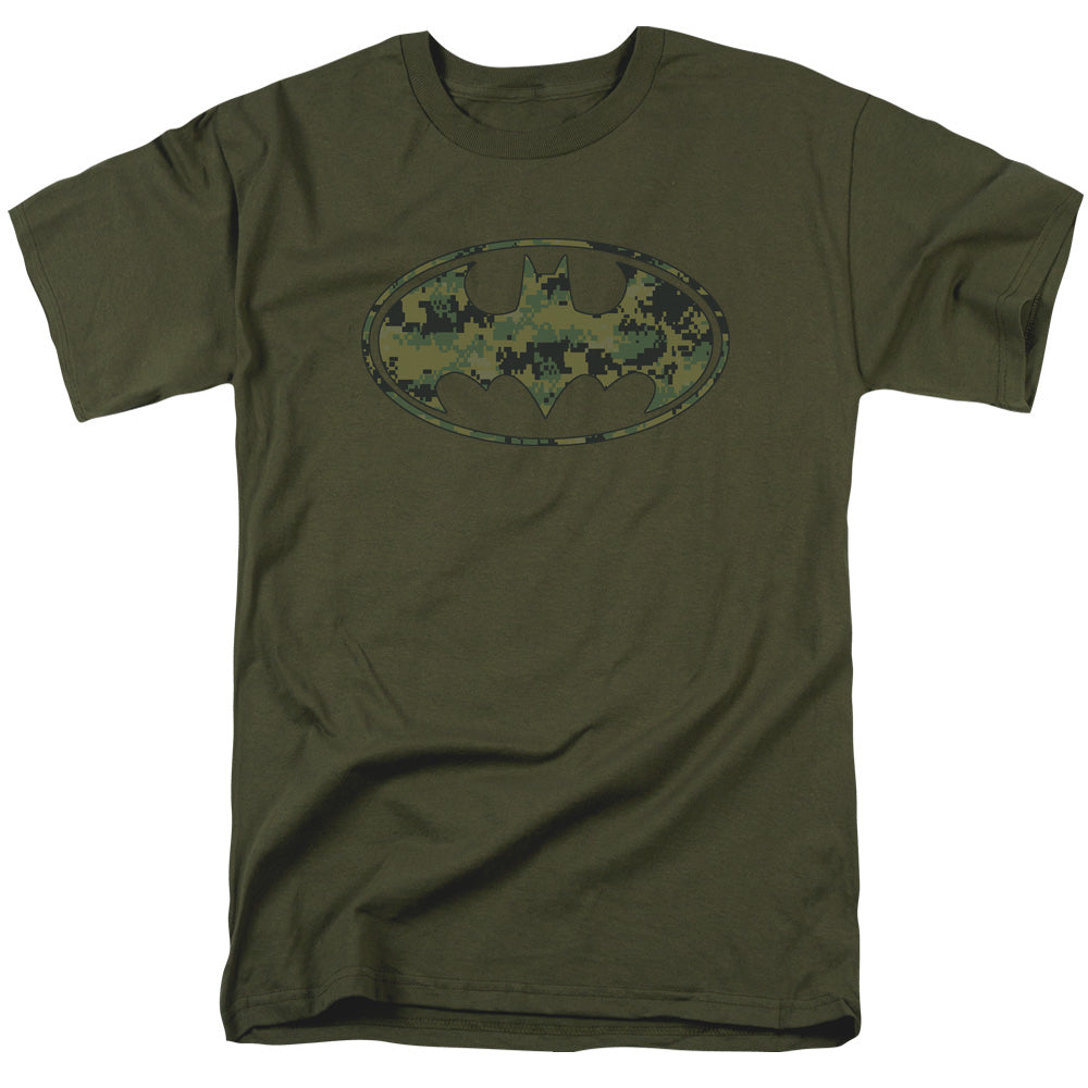 Batman Comics Marine Camo Shield Men's 18/1 Cotton Short-Sleeve T-Shirt