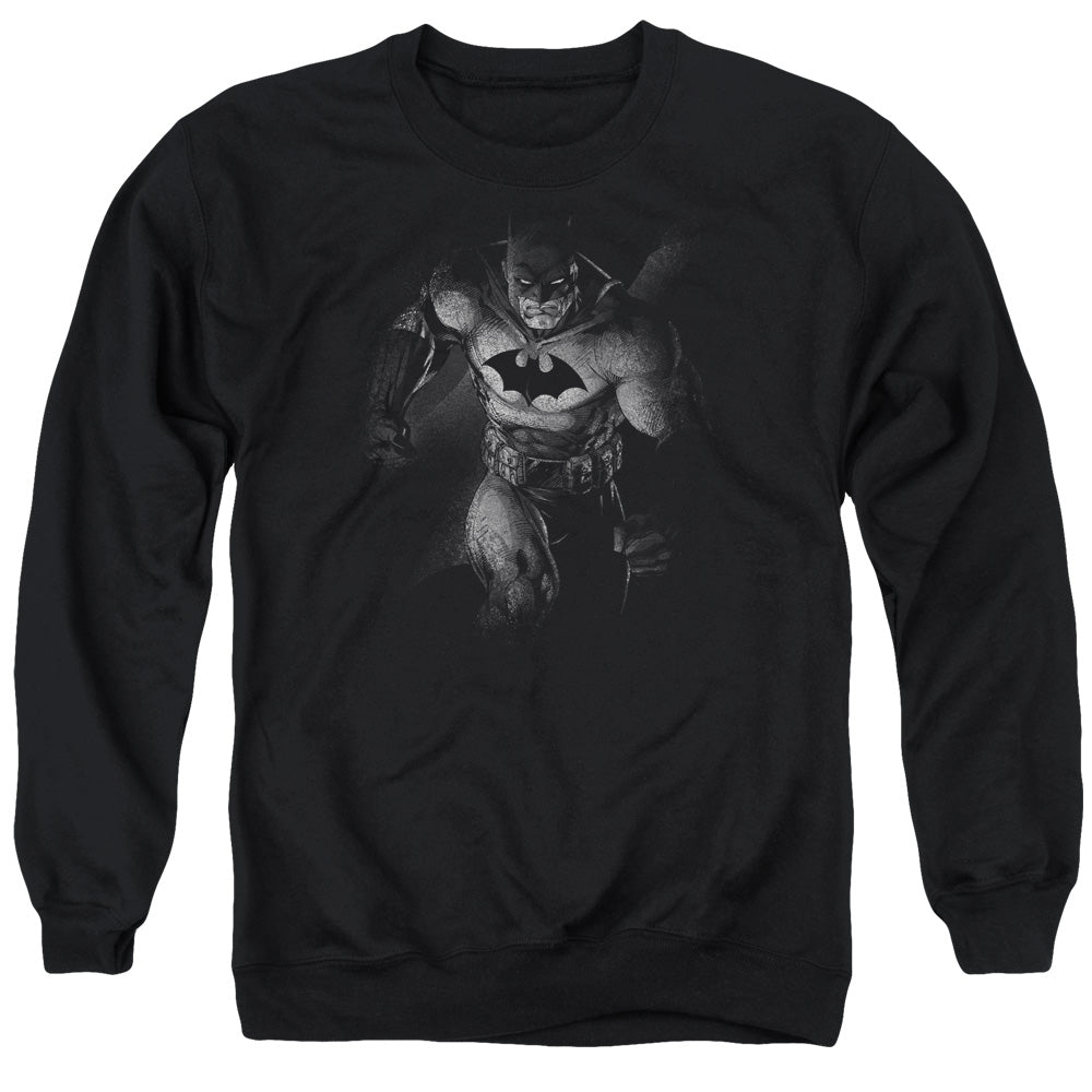 Batman Comics Materialized Men's Crewneck 50 50 Poly Long-Sleeve T-Shirt
