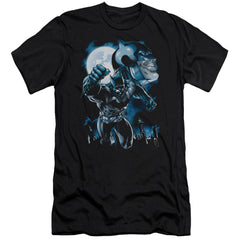 Batman Comics Moonlight Bat Men's Ultra-Soft 30/1 Cotton Slim Short-Sleeve T-Shirt