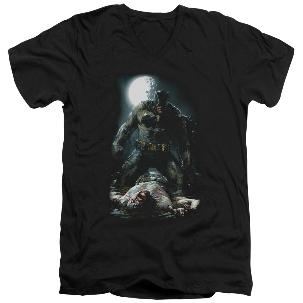 Batman Comics Mudhole Men's 30/1 Cotton Slim V-Neck T-Shirt