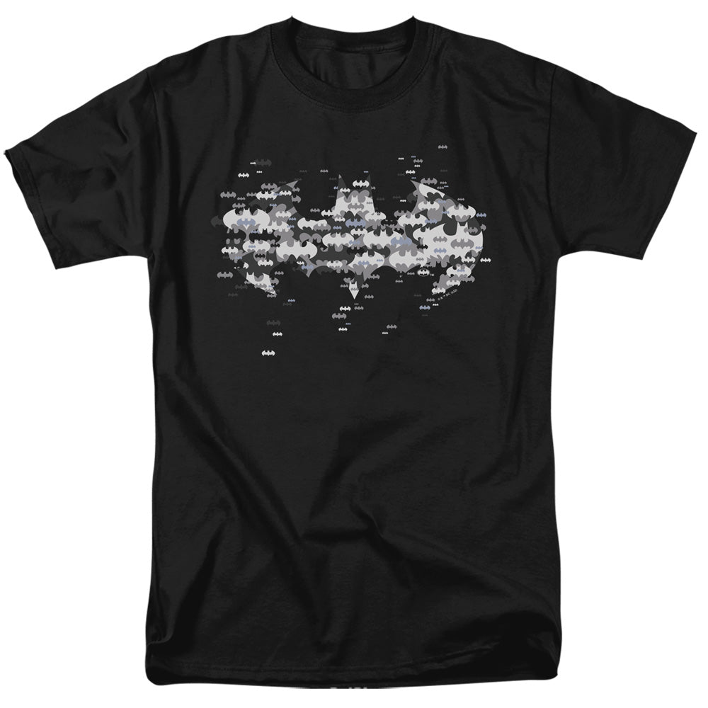 Batman Comics Multi Bat Logo Men's 18/1 Cotton Short-Sleeve T-Shirt