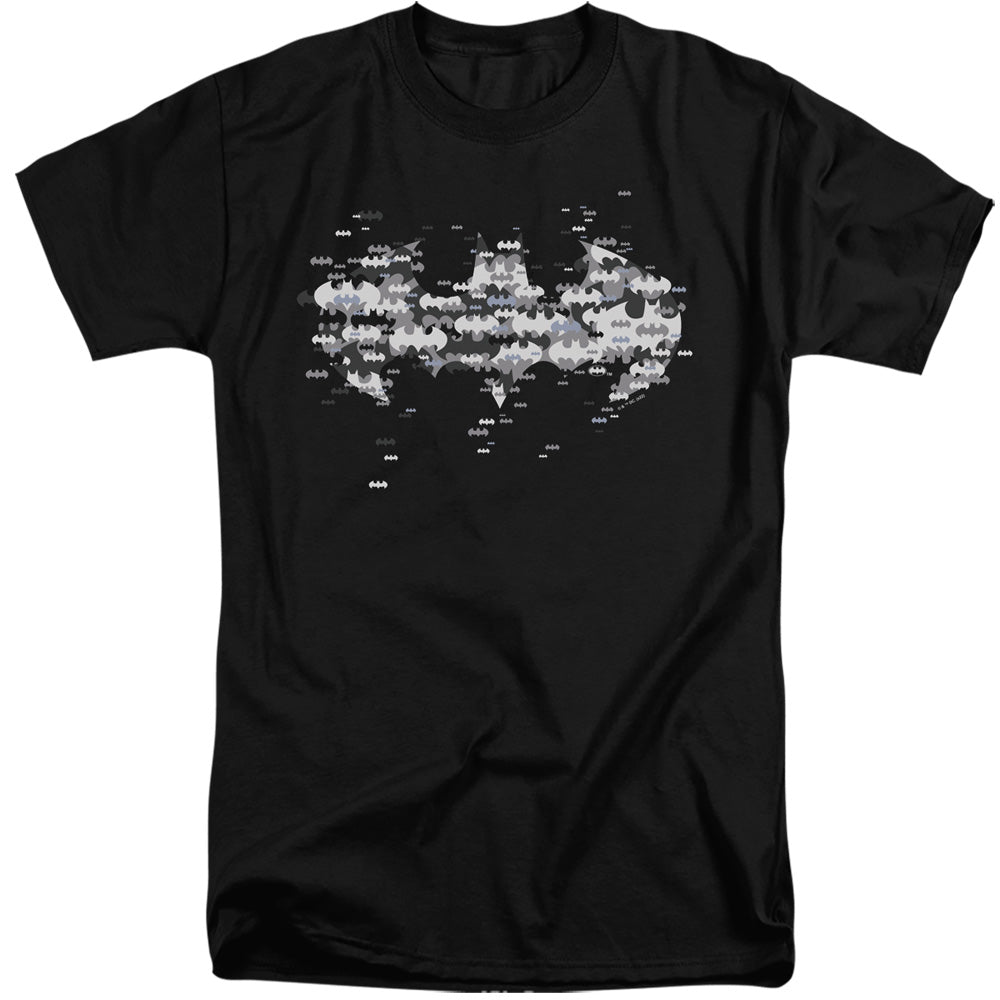 Batman Comics Multi Bat Logo Men's 18/1 Tall Cotton Short-Sleeve T-Shirt