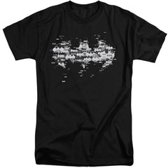 Batman Comics Multi Bat Logo Men's 18/1 Tall Cotton Short-Sleeve T-Shirt