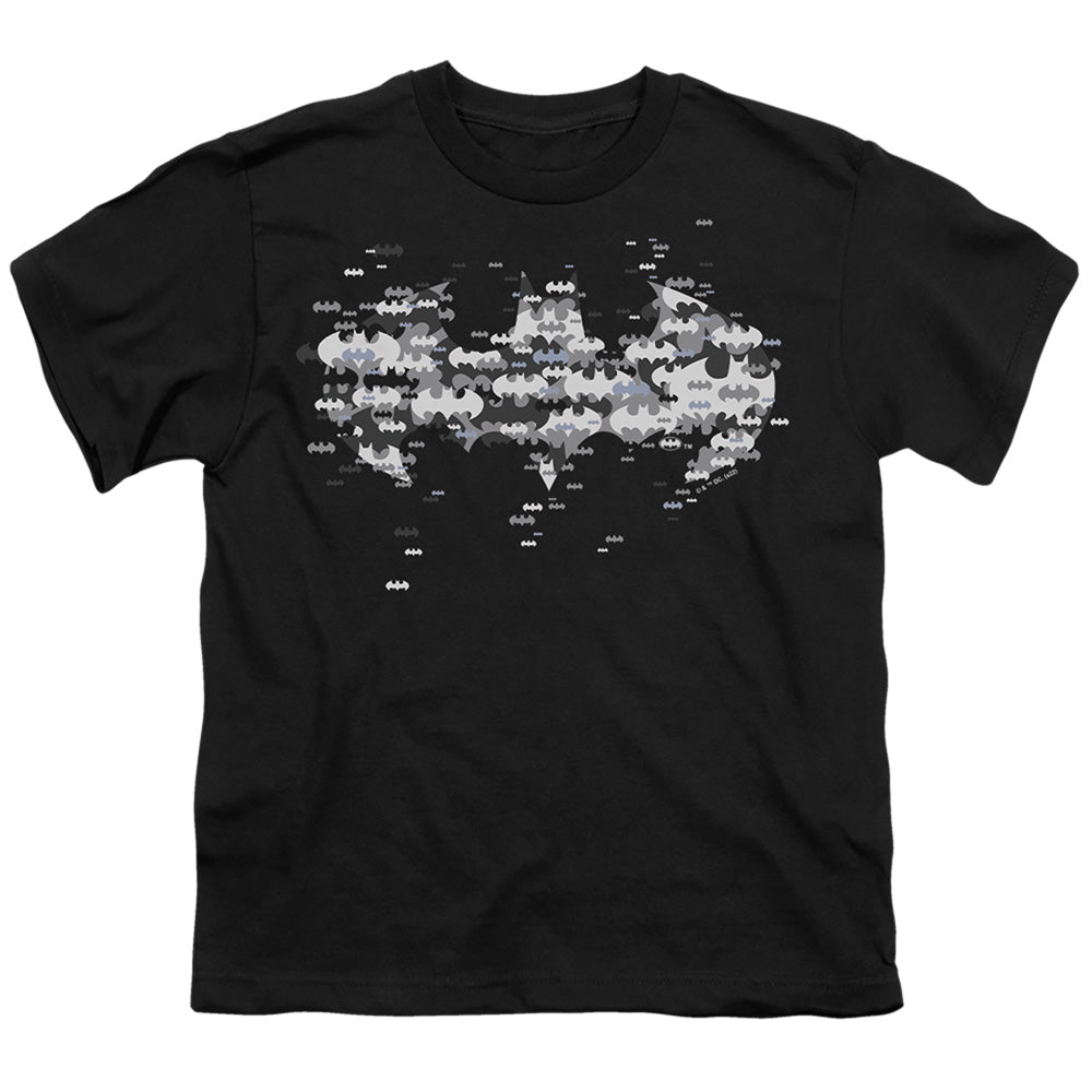 Batman Comics Multi Bat Logo Youth 18/1 100% Cotton Short-Sleeve T-Shirt