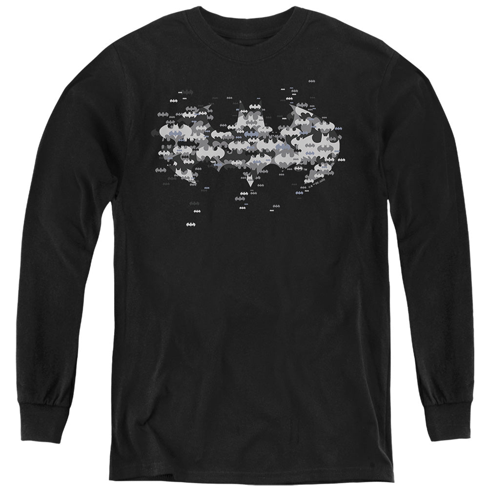 Batman Comics Multi Bat Logo Youth Long-Sleeve T-Shirt