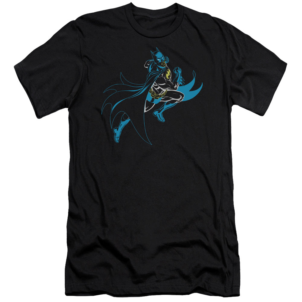 Batman Comics Neon Batman Men's Ultra-Soft 30/1 Cotton Slim Short-Sleeve T-Shirt