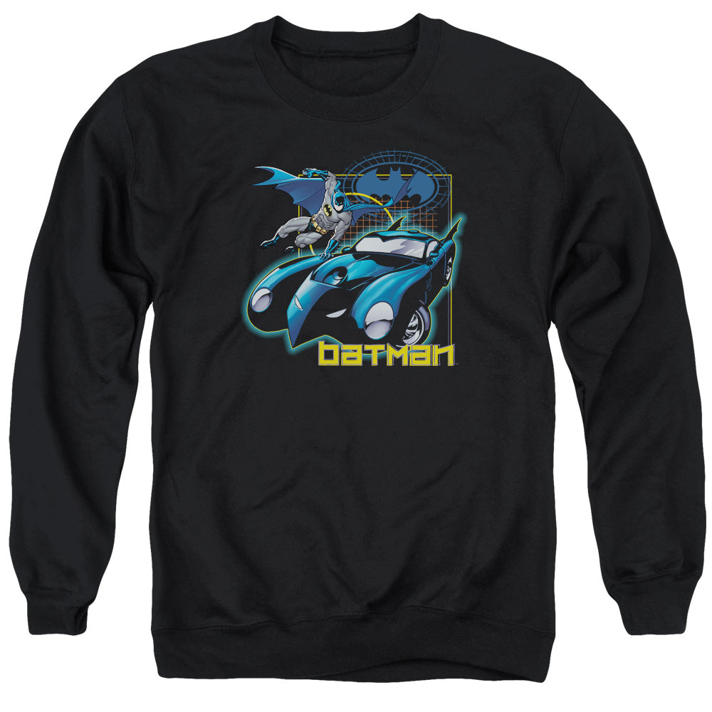 Batman Comics Nice Wheels Men's Crewneck 50 50 Poly Long-Sleeve T-Shirt