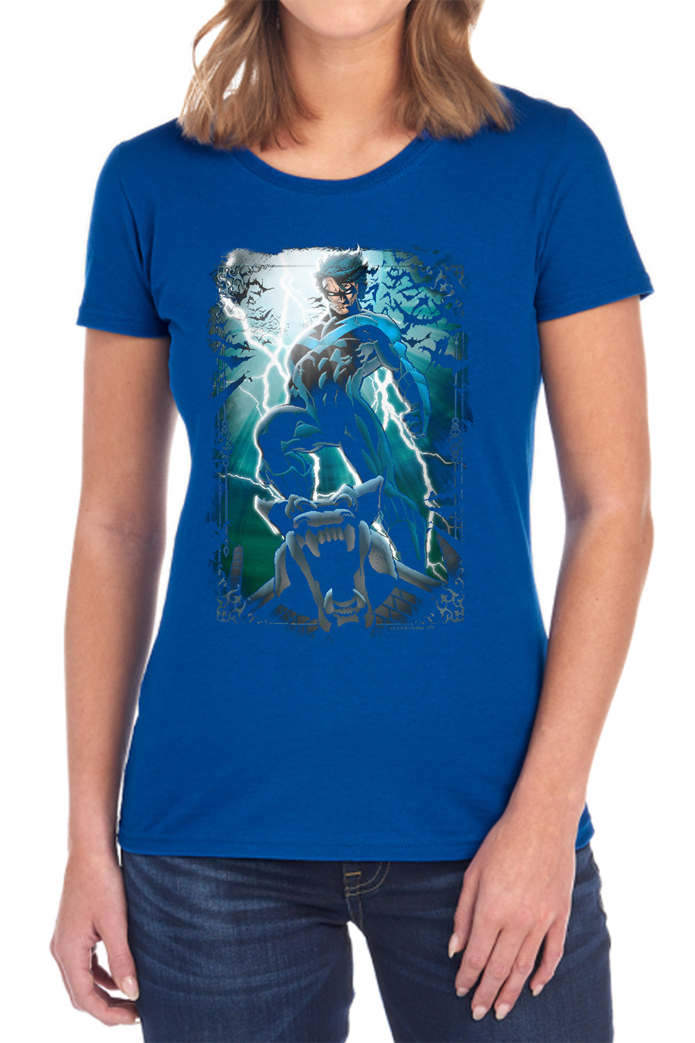 Batman Comics Night Light Women's 18/1 Cotton Short-Sleeve T-Shirt