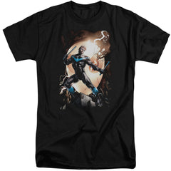 Batman Comics Nightwing Against Owls Men's 18/1 Tall Cotton Short-Sleeve T-Shirt