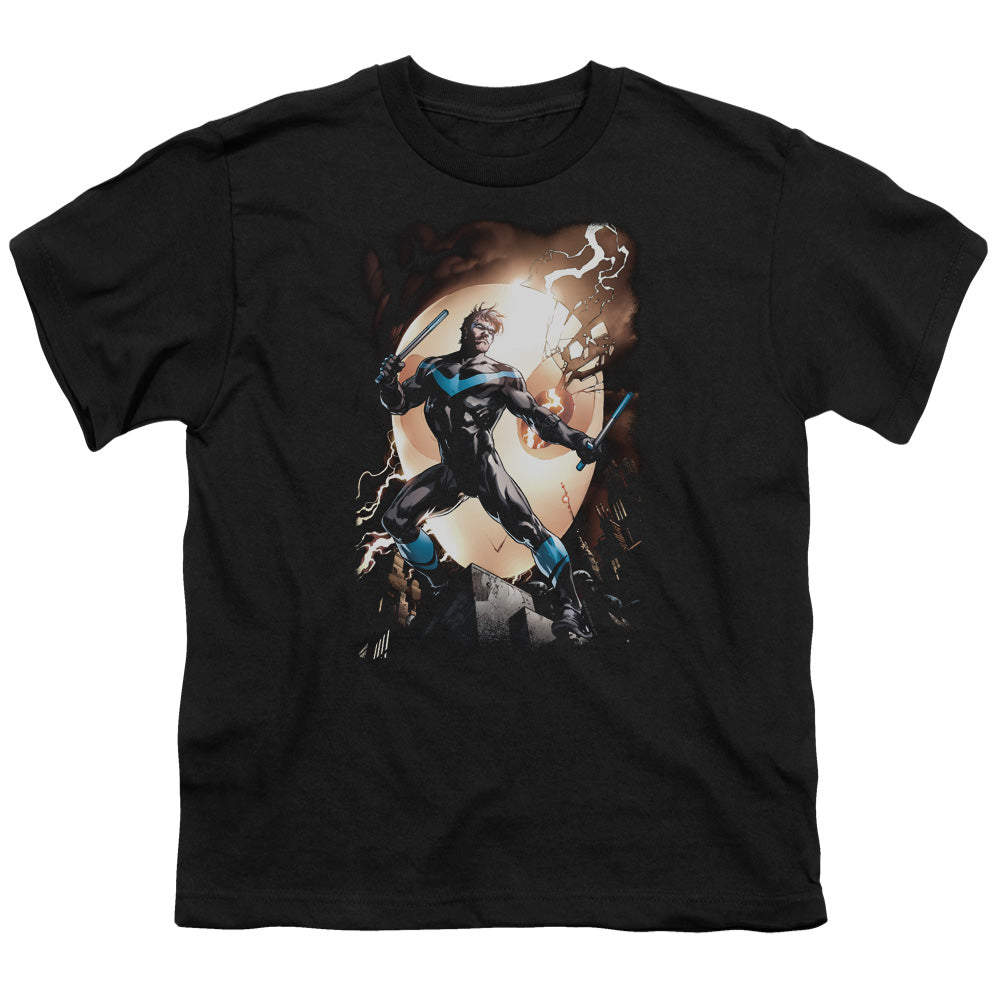 Batman Comics Nightwing Against Owls Youth 18/1 100% Cotton Short-Sleeve T-Shirt