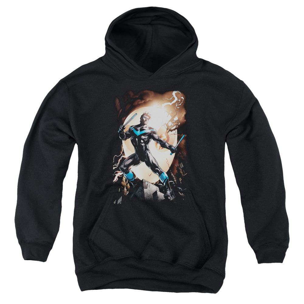 Batman Comics Nightwing Against Owls Youth Cotton Poly Pull-Over Hoodie