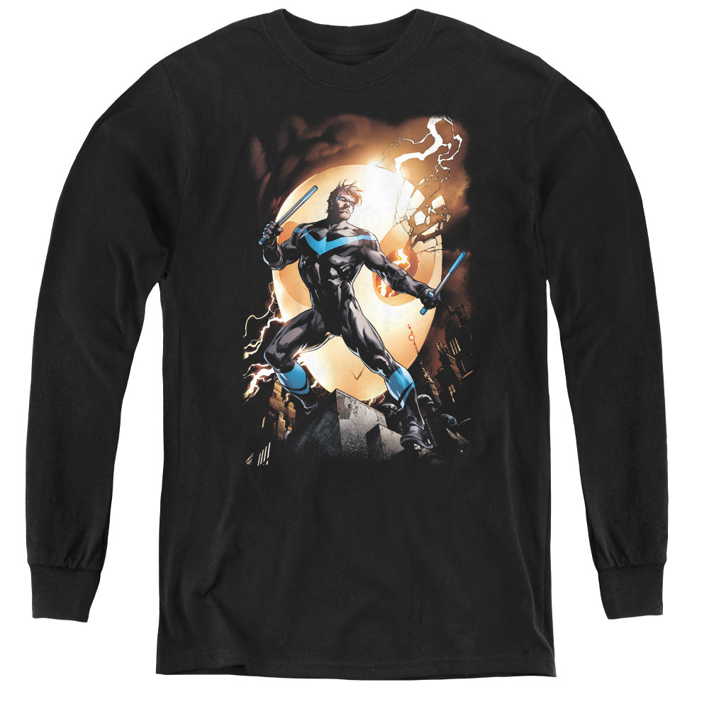 Batman Comics Nightwing Against Owls Youth Long-Sleeve T-Shirt