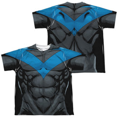 Batman Comics Nightwing Blue Uniform (Front/Back Print) Youth Regular Fit Poly Short-Sleeve T-Shirt
