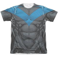 Batman Comics Nightwing Blue Uniform Men's Regular Fit Poly Cotton Short-Sleeve T-Shirt