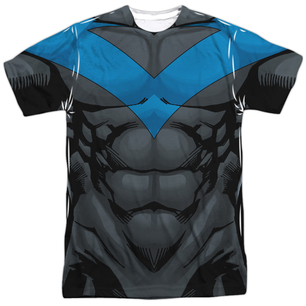 Batman Comics Nightwing Blue Uniform Men's Regular Fit Polyester Short-Sleeve T-Shirt