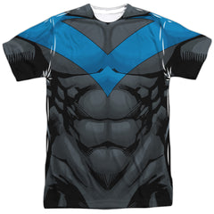 Batman Comics Nightwing Blue Uniform Men's Regular Fit Polyester Short-Sleeve T-Shirt