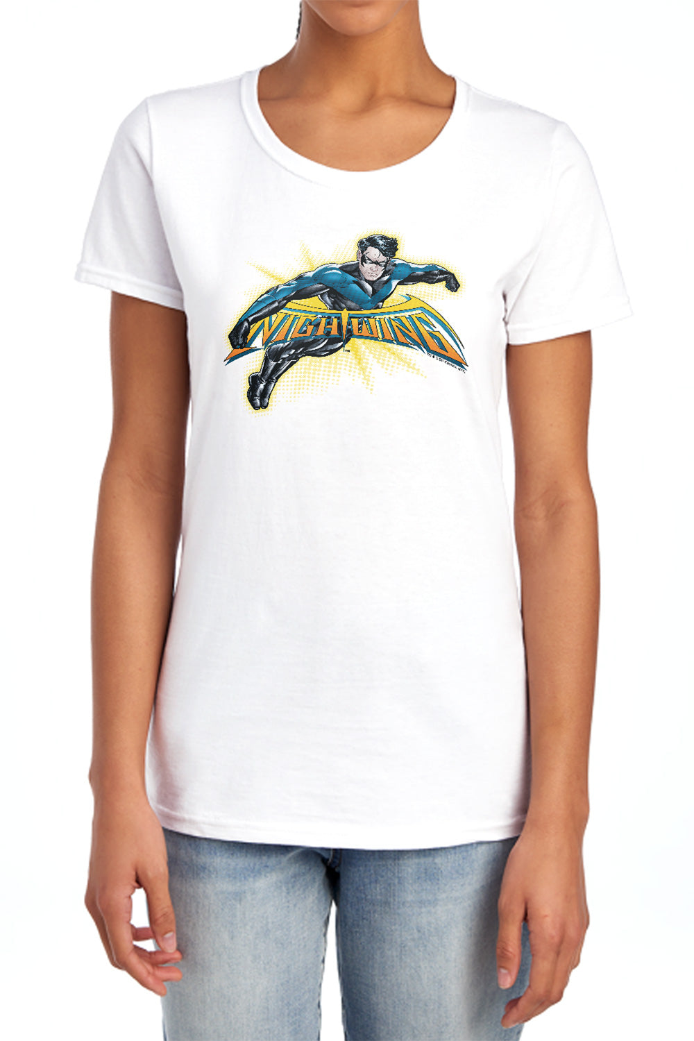 Batman Comics Nightwing Burst Women's 18/1 Cotton Short-Sleeve T-Shirt