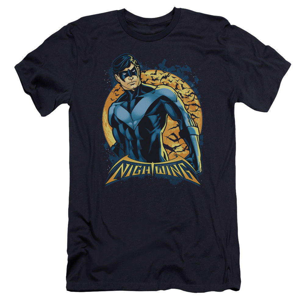 Batman Comics Nightwing Moon Men's Ultra-Soft 30/1 Cotton Slim Short-Sleeve T-Shirt