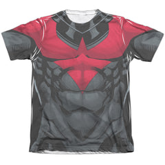 Batman Comics Nightwing Red Uniform Men's Regular Fit Poly Cotton Short-Sleeve T-Shirt