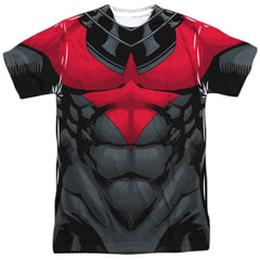 Batman Comics Nightwing Red Uniform Men's Regular Fit Polyester Short-Sleeve T-Shirt