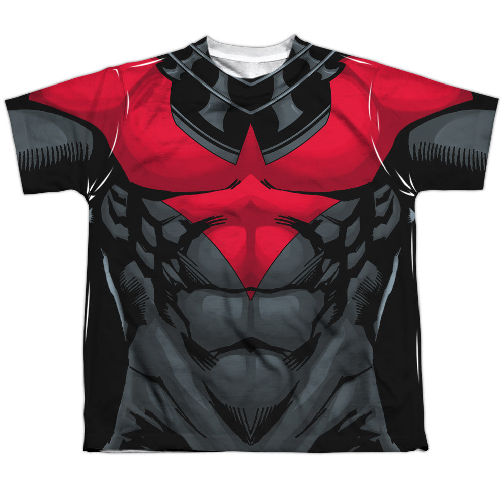 Batman Comics Nightwing Red Uniform Youth Regular Fit Poly Short-Sleeve T-Shirt