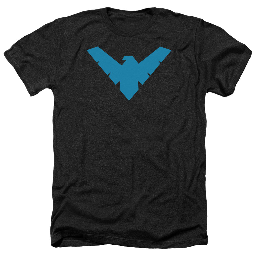 Batman Comics Nightwing Symbol Men's 30/1 Heather 60 40 Poly Short-Sleeve T-Shirt