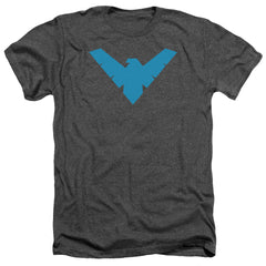 Batman Comics Nightwing Symbol Men's 30/1 Heather 60 40 Poly Short-Sleeve T-Shirt