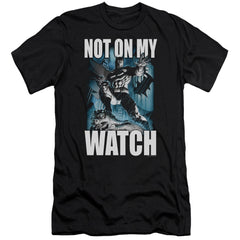 Batman Comics Not On My Watch Men's Ultra-Soft 30/1 Cotton Slim Short-Sleeve T-Shirt