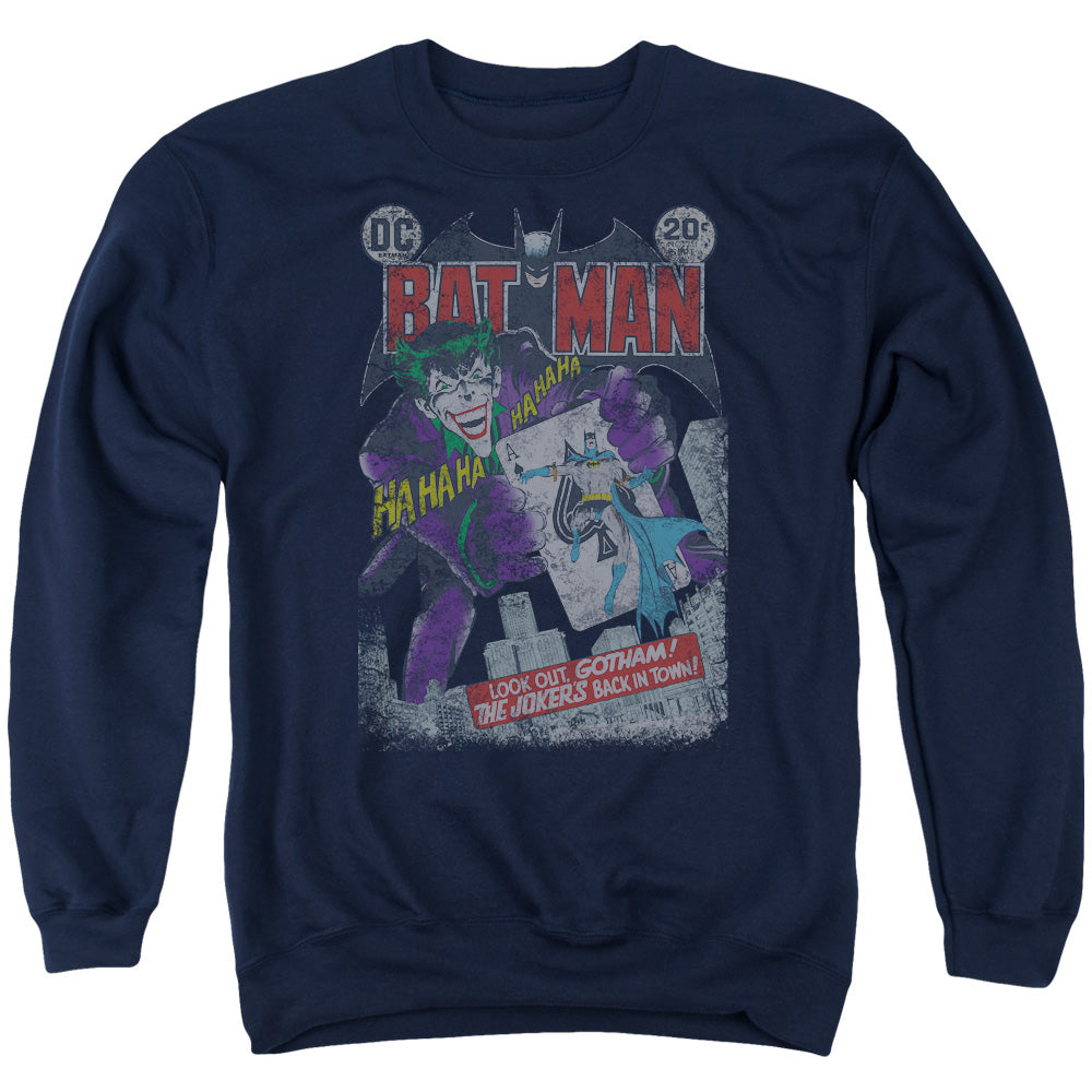 Batman Comics #251 Distressed Men's Crewneck 50 50 Poly Long-Sleeve T-Shirt