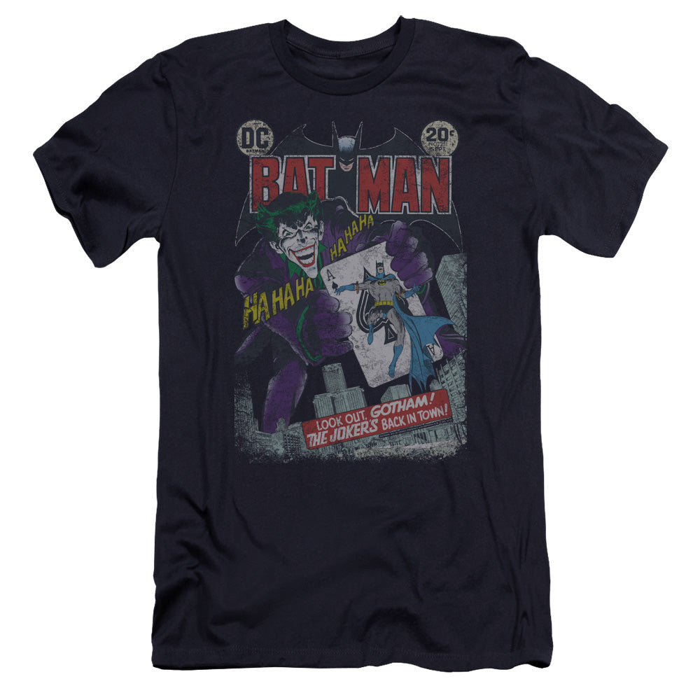 Batman Comics #251 Distressed Men's Ultra-Soft 30/1 Cotton Slim Short-Sleeve T-Shirt