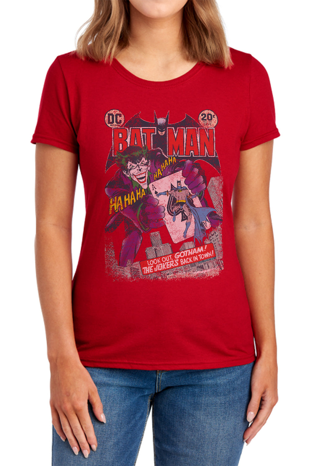 Batman Comics #251 Distressed Women's 18/1 Cotton Short-Sleeve T-Shirt