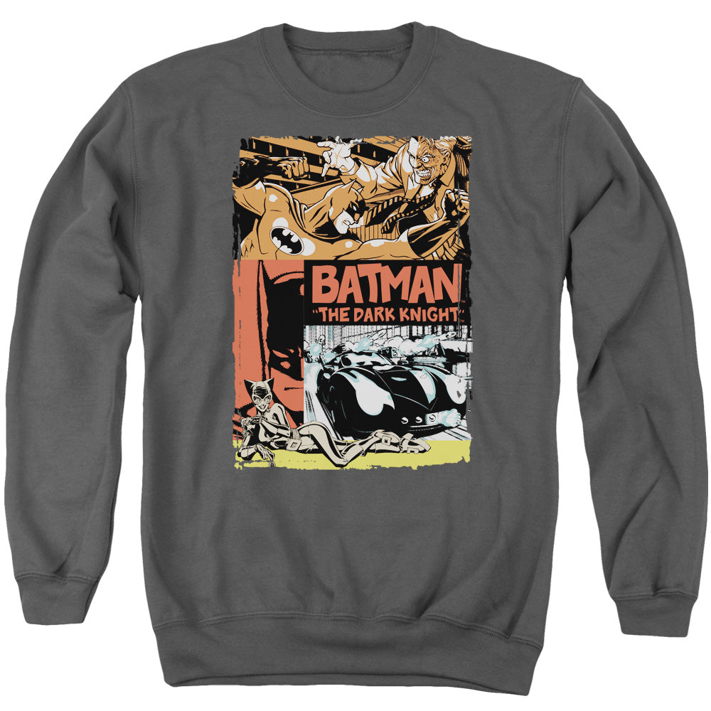 Batman Comics Old Movie Poster Men's Crewneck 50 50 Poly Long-Sleeve T-Shirt
